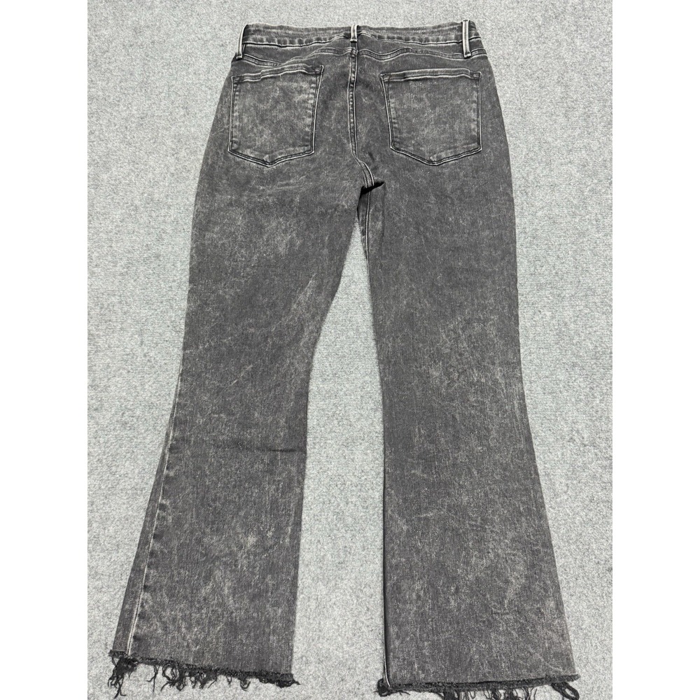 FRAME Jeans Womens 30 Black Le Crop Mini Boot Distressed Cropped LCMBRA710 - Picture 3 of 9